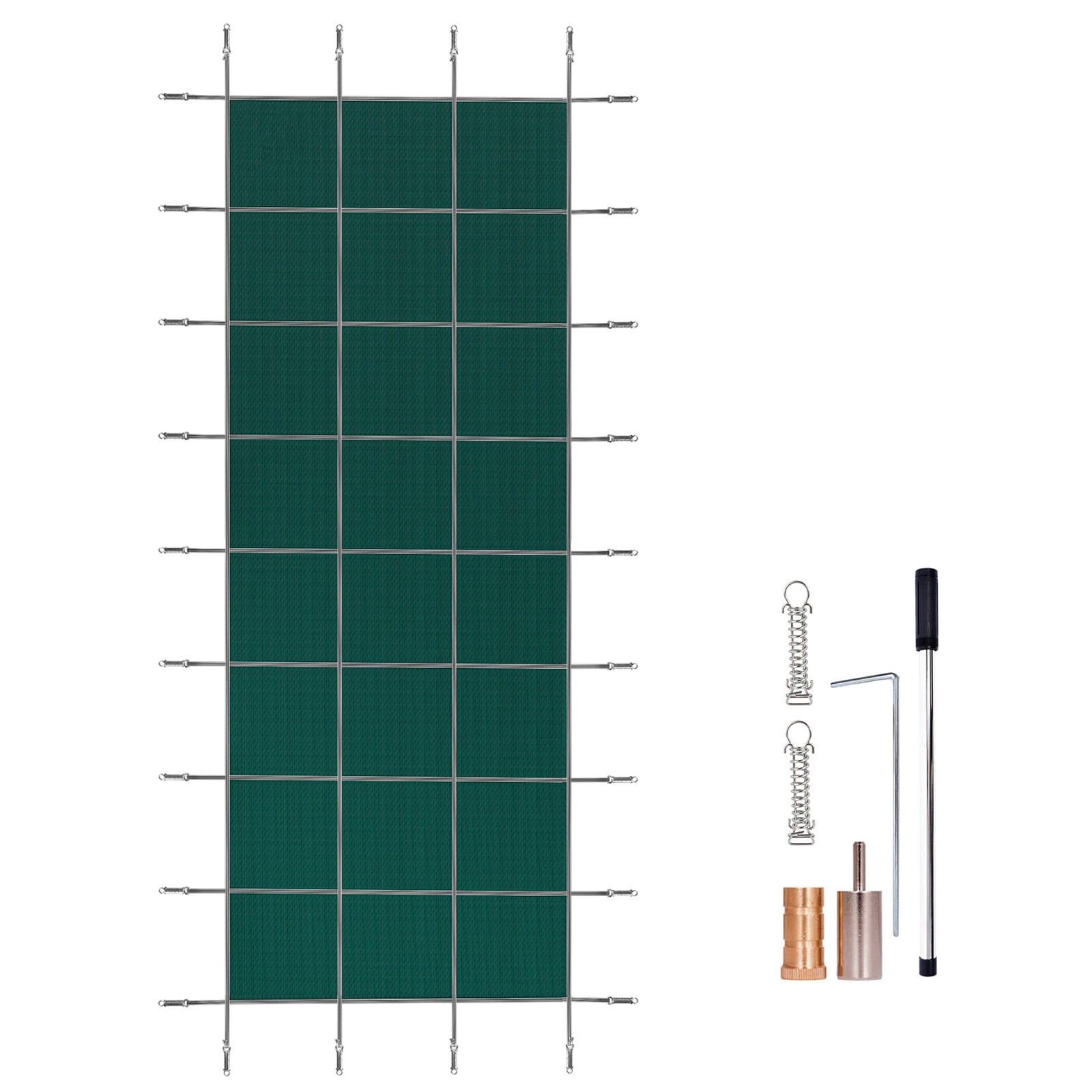 Safety Pool Cover For Inground Rectangle Pools Green Mesh Material_voghion.com